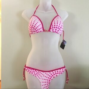 By Caprice Pink Union Jack Tie Side Bikini Briefs bb.